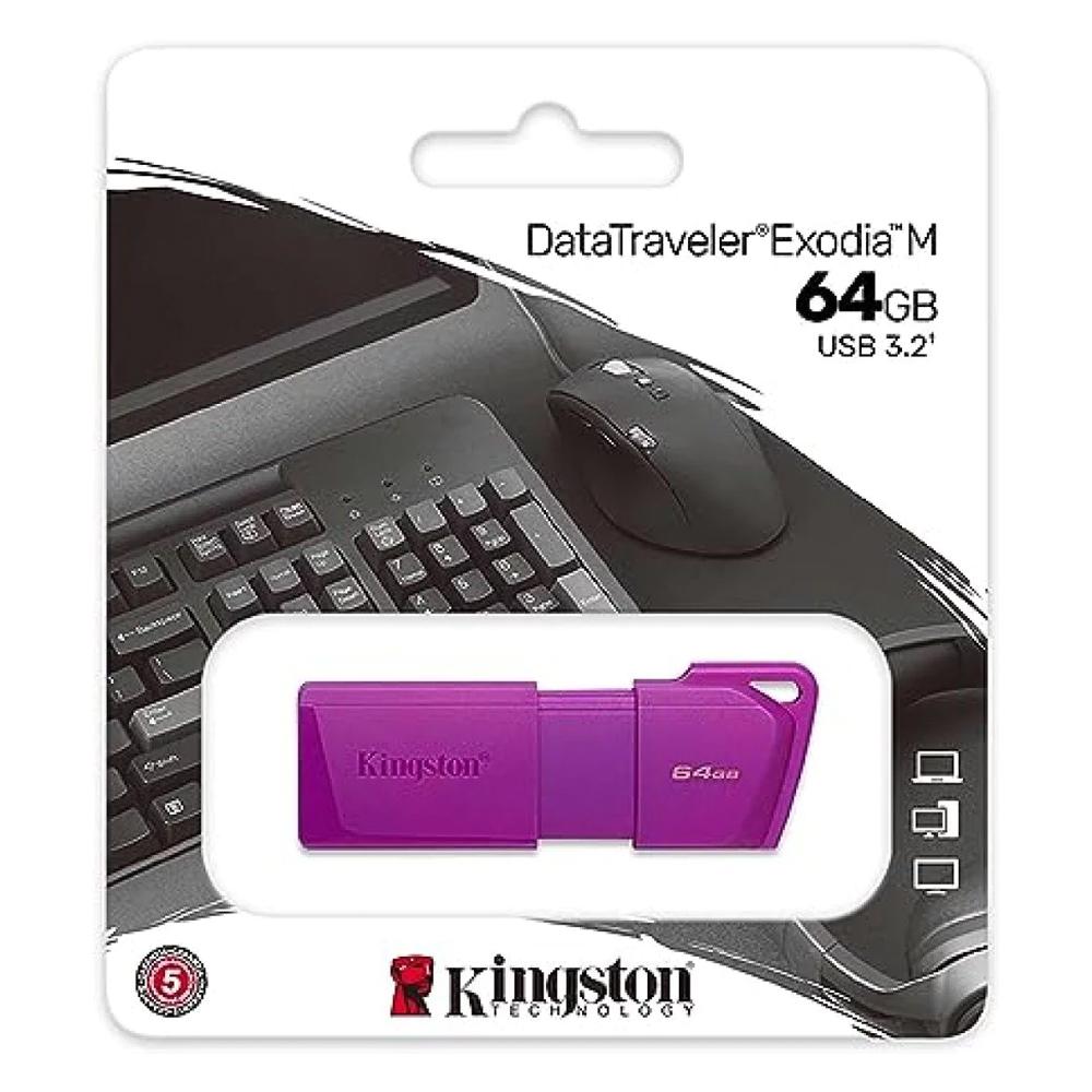 Memoria USB Kingston 64GB DT Exodia M DTXM Neon Purple